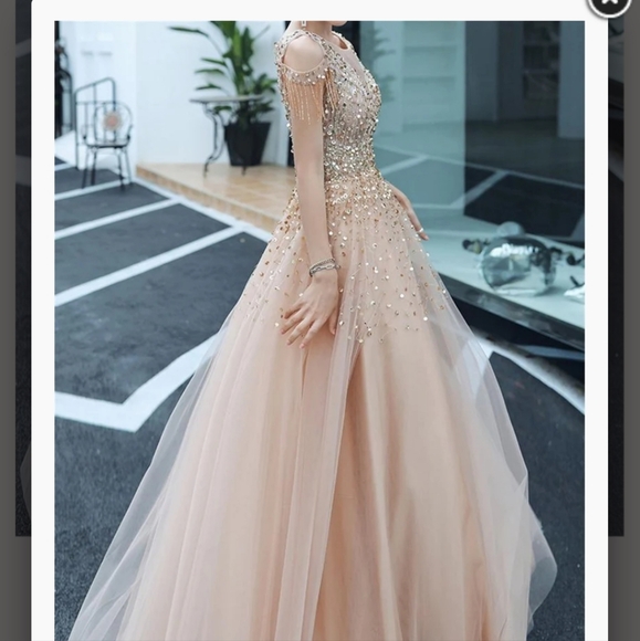 Sequin Embellished Evening Gown - Picture 2 of 13